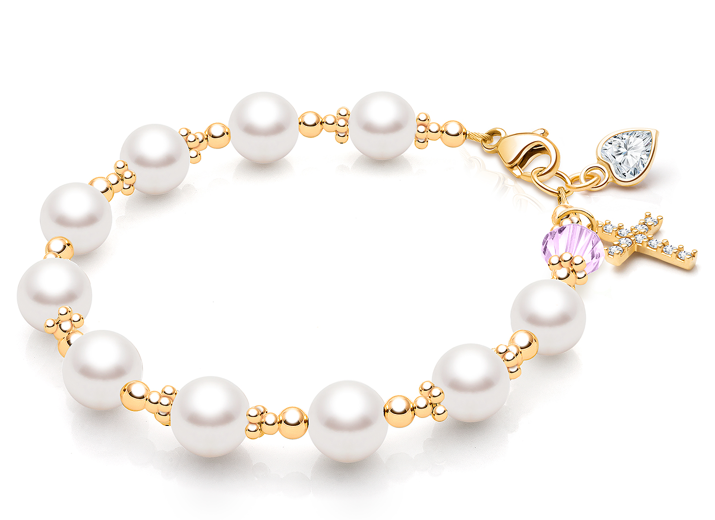 Shown with <u>Upgraded</u> Cross - Heart Charm <u>NOT</u> Included<br />( add the charms your child would love )
