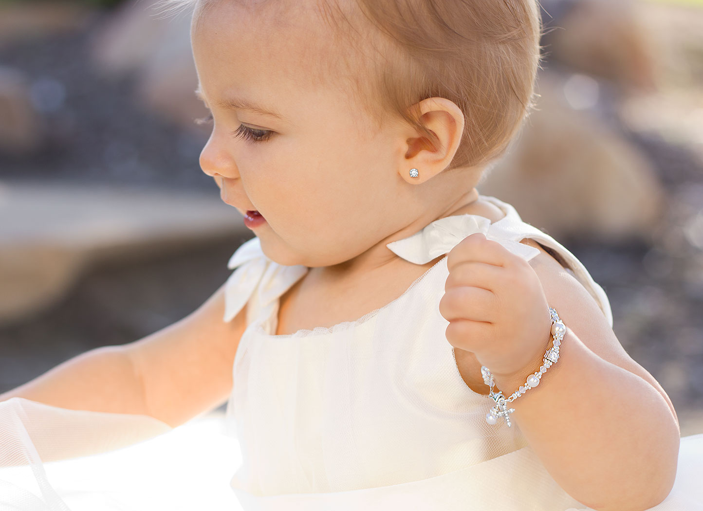 Example Bracelet Shown on 1 Year Old Girl<br />&nbsp