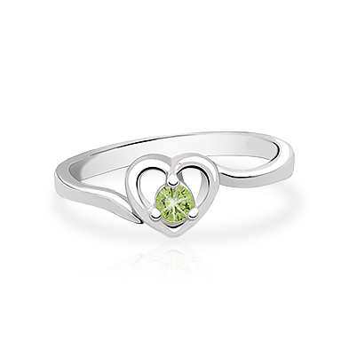 August Birthstone - Sparkle in my Heart Children&#039;s Ring - Sterling Silver