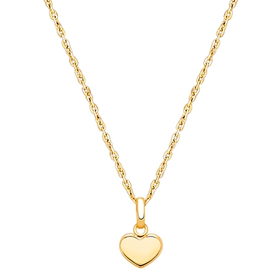 Modern Heart, Teen&#039;s Necklace for Girls - 14K Gold