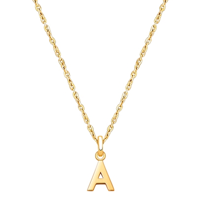 Modern Initial Personalized Children&#039;s Necklace for Girls - 14K Gold