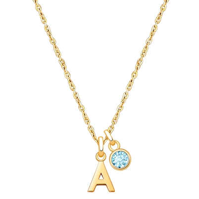 Modern Initial &quot;Design Your Own&quot; Personalized Children&#039;s Necklace for Girls - 14K Gold