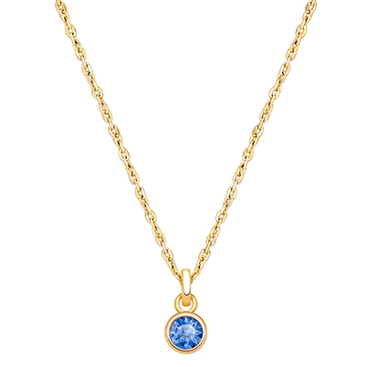 tB® Birthstone, Children's Personalized Necklace for Boys (All 12 Crystal Birthstones Available) - 14K Gold