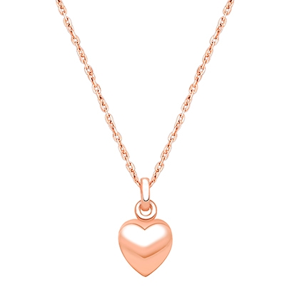 Power of Love, Children&#039;s Heart Necklace for Girls - 14K Rose Gold