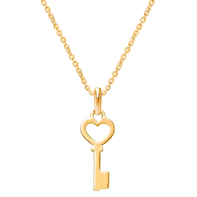 Key to My Heart, Teen&#039;s Necklace for Girls - 14K Gold