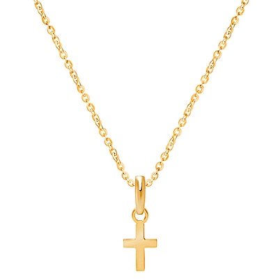 Teeny Tiny Cross Children&#039;s Necklace (Includes Chain) - 14K Gold