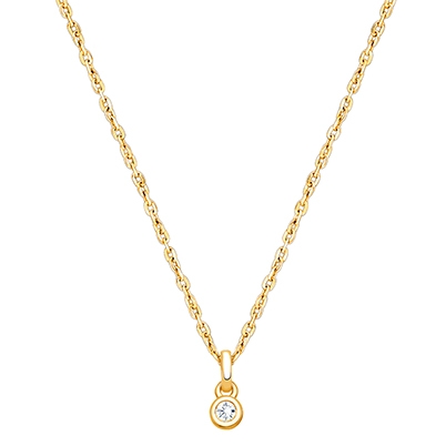 My 1st Diamond, Teeny Tiny Teen&#039;s Necklace with Genuine Diamond for Girls - 14K Gold