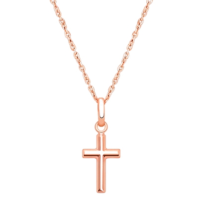 Everlasting Faith, Cross Children’s Necklace for Boys - 14K Rose Gold