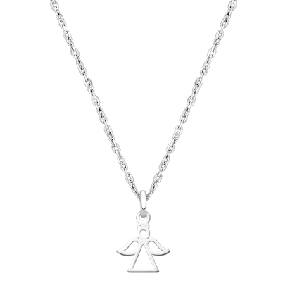 Angel of Heaven, Children&#039;s Necklace for Boys - 14K White Gold
