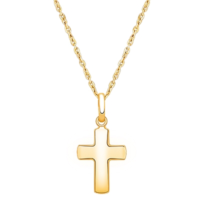Regal Cross, Children&#039;s Necklace for Girls - 14K Gold