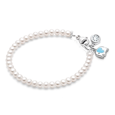 3mm Cultured Pearls, Baby/Children's Beaded Bracelet for Girls - Sterling Silver