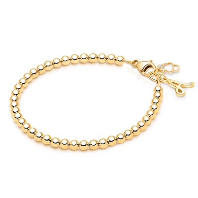 3mm Tiny Blessings Beads, Baby/Children's Beaded Bracelet for Girls - 14K Gold