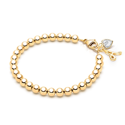 4mm Tiny Blessings Beads, Baby/Children's Beaded Bracelet for Girls - 14K Gold