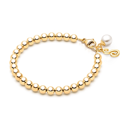 4mm Tiny Blessings Beads, Teen&#039;s Beaded Bracelet - 14K Gold