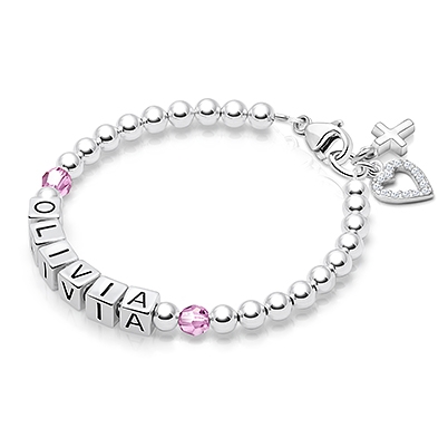 Birthstone Name Bracelet For Girls