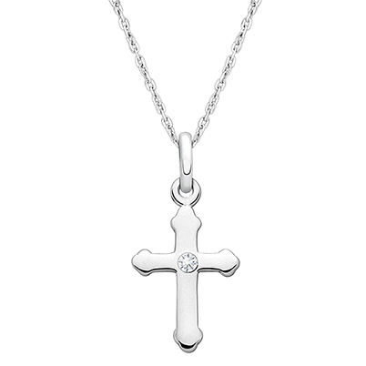 Silver Cross Necklace for Boys