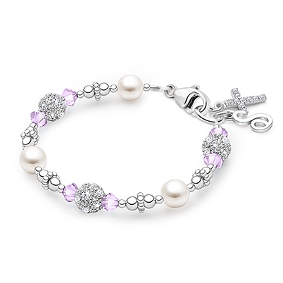 Birthstone Bracelet for Girls Christening/Baptism