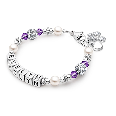 Birthstone Name Bracelet for Teen Girls