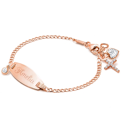 Classic Personally Engraved Rose Gold Bracelet for Girl