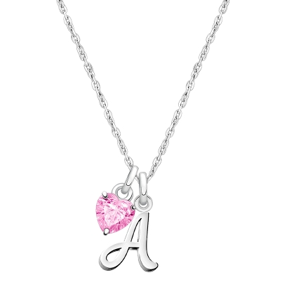 Silver Initial Necklace for Girls