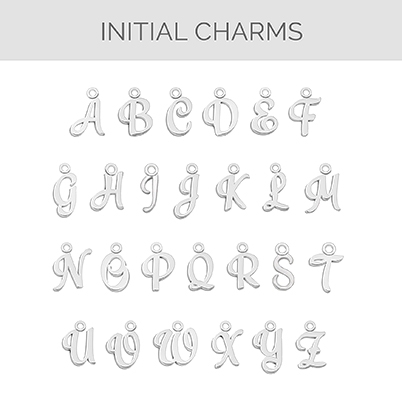 Cursive Initials, 100% 925 Sterling Silver (Small/Lightweight)