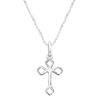 Boys Sterling Silver Small Cross Necklace
