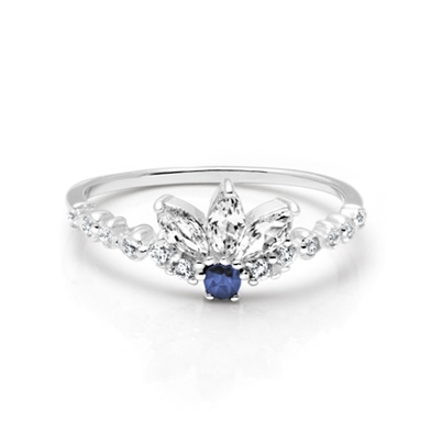 Marquise and Sapphire CZ, Children&#039;s Ring for Girls - Sterling Silver 