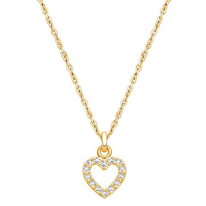 Eternal Heart, Pavé CZ Teen&#039;s Necklace for Girls - 14K Gold