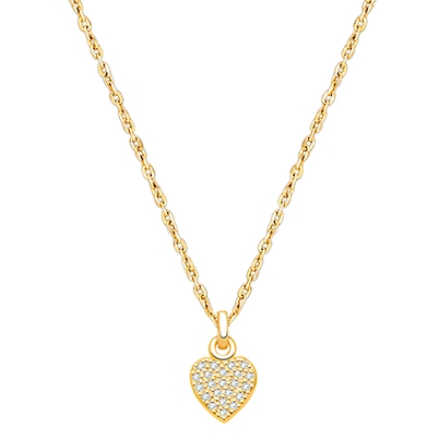 From the Heart with Genuine Diamonds, Children&#039;s Necklace for Girls - 14K Gold