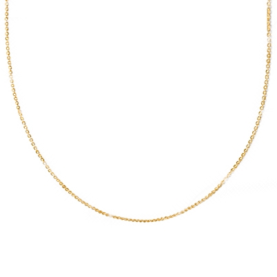 Individual Necklace Chain, Extendable Italian Made Diamond Cut Cable Chain - 14K Gold