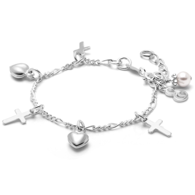 Miracle in My Heart, Baby/Children&#039;s Charm Bracelet for Girls - Sterling Silver