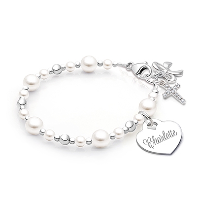 Timeless Pearls Bracelet for Girls Christening/Baptism