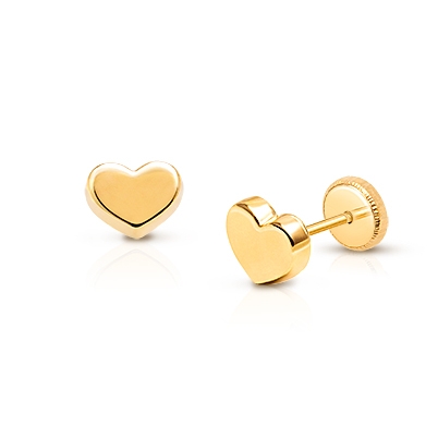 Heart earrings for babies and kids