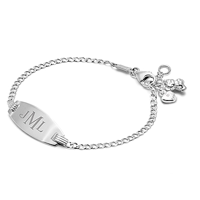 Classic Baby/Children&#039;s Engraved ID Bracelet for Boys - Sterling Silver