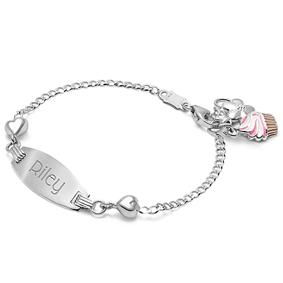 Follow Your Heart, Baby/Children&#039;s Engraved ID Bracelet - Sterling Silver