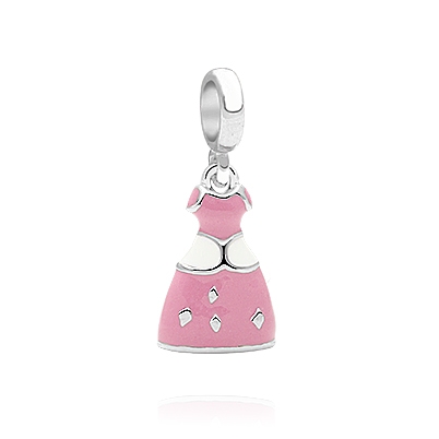 Let&#039;s play dress-up!  Pink princess dress of her dreams.