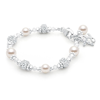 Crowned in Heaven, Baby/Children&#039;s Beaded Bracelet for Girls - Sterling Silver
