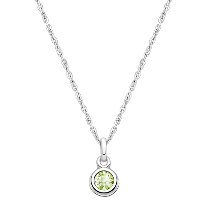 tB® Birthstone, Children's Personalized Necklace for Boys (All 12 Crystal Birthstones Available) - Sterling Silver