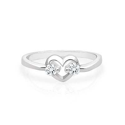 Wrapped In My Heart, Clear CZ Ring - Sterling Silver 