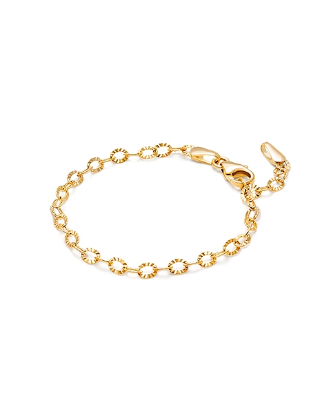 14K Gold Charm Bracelet, Design Your Own Baby/Children&#039;s Link Chain Bracelet for Girls - 14K Gold