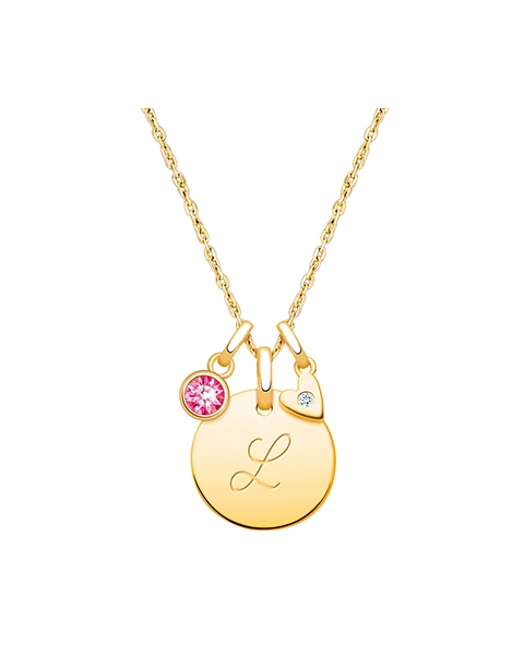 14K Gold Baby Round, &quot;Design Your Own&quot; Teen&#039;s Necklace for Girls (FREE Personalization) - 14K Gold