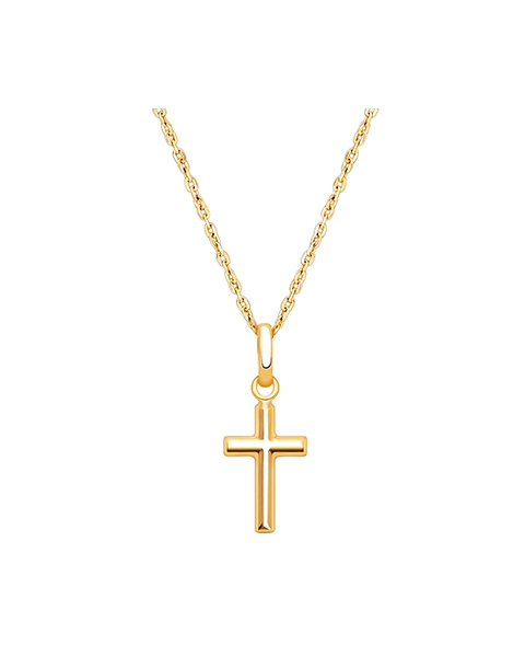 Everlasting Faith, Cross Children’s Necklace for Girls - 14K Gold