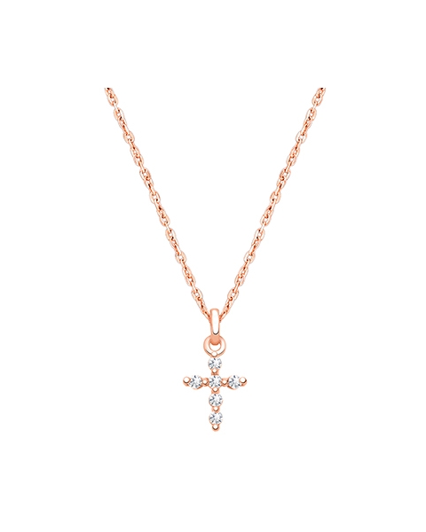 Rose Gold Cross Necklace for Girl