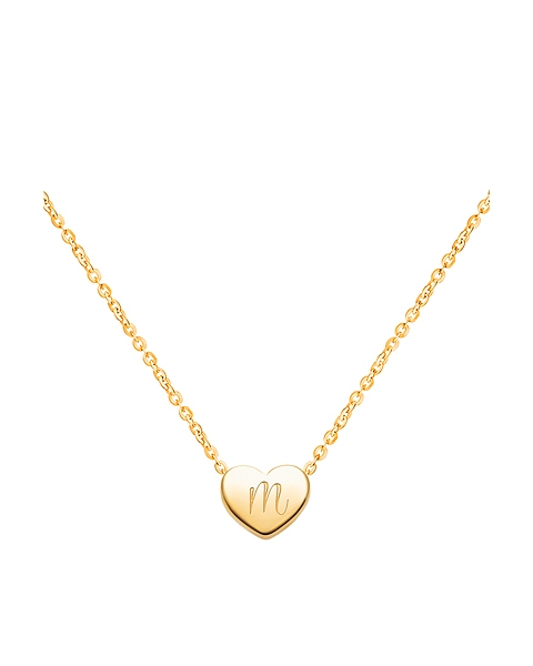 Mini Sliding Heart Necklace for Teens (Includes Chain &amp; FREE Engraving) - 14K Gold