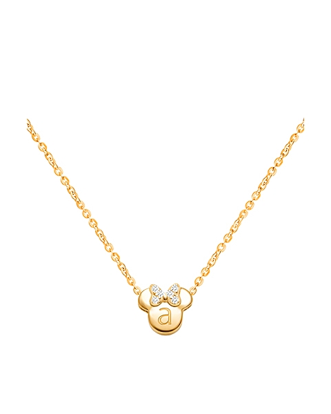 Mini Sliding Miss Mouse Pendant (Includes Chain &amp; FREE Engraving) - 14K Gold