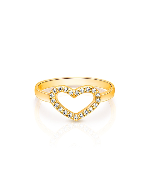 Heart of a Princess, Pavé CZ Teen&#039;s Ring for Girls - 14K Gold