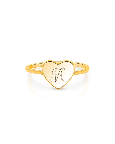 Gold engraved signet ring for kids
