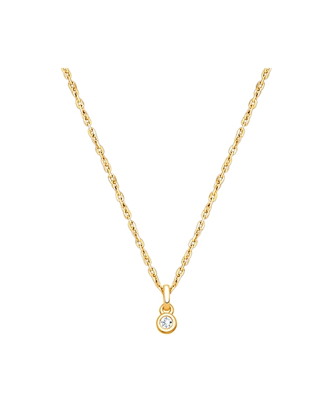 My 1st Diamond, Teeny Tiny Teen&#039;s Necklace with Genuine Diamond for Girls - 14K Gold