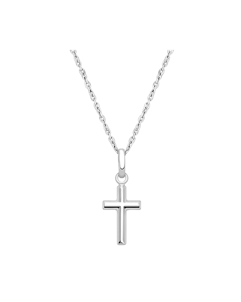 Everlasting Faith, Cross Children’s Necklace for Girls - 14K White Gold