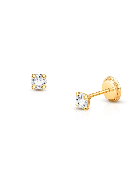 3mm Diamond Studs Baby Screw Back Earrings